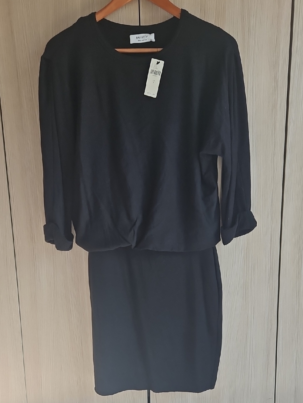Bailey 44 Black Long-Sleeve Fitted Skirt Dress
